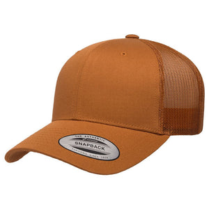 YP CLASSICS 6606 CUSTOM LEATHER PATCH HAT | HEAT PRESSED PATCHES Leather Patch Hats Hells Canyon Designs Caramel 