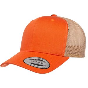 YP CLASSICS 6606 CUSTOM LEATHER PATCH HAT | HEAT PRESSED PATCHES Leather Patch Hats Hells Canyon Designs Orange/Khaki 